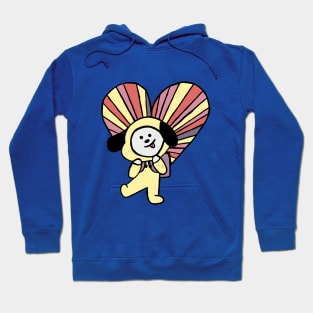 Chimmy With Heart Parachute Inspired Kawaii Street Art Graffiti Weathered Edit Hoodie